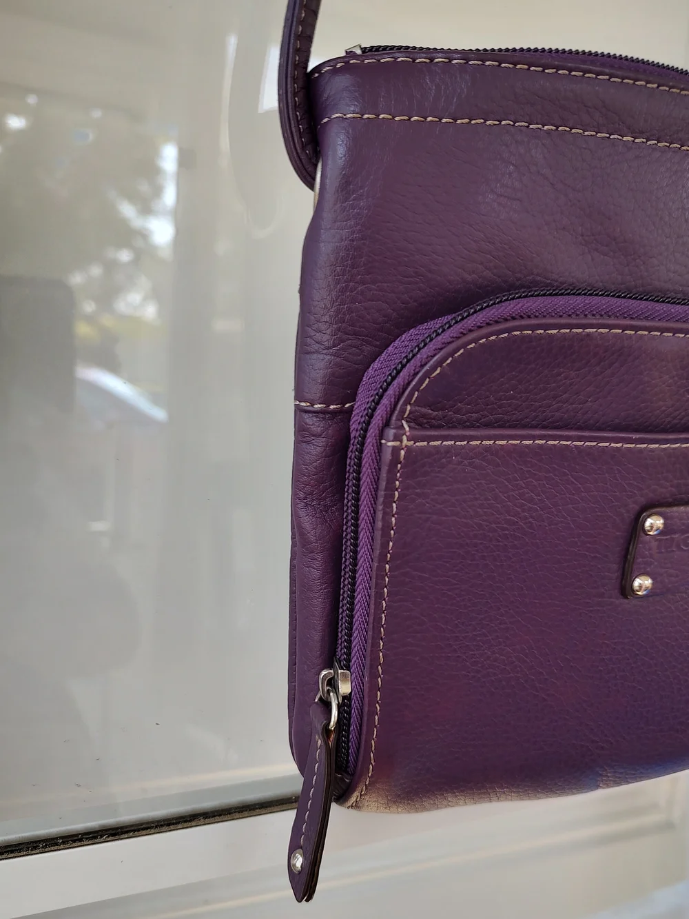 Tignanello Purple Leather Crossbody Bag - Picture 5 of 15